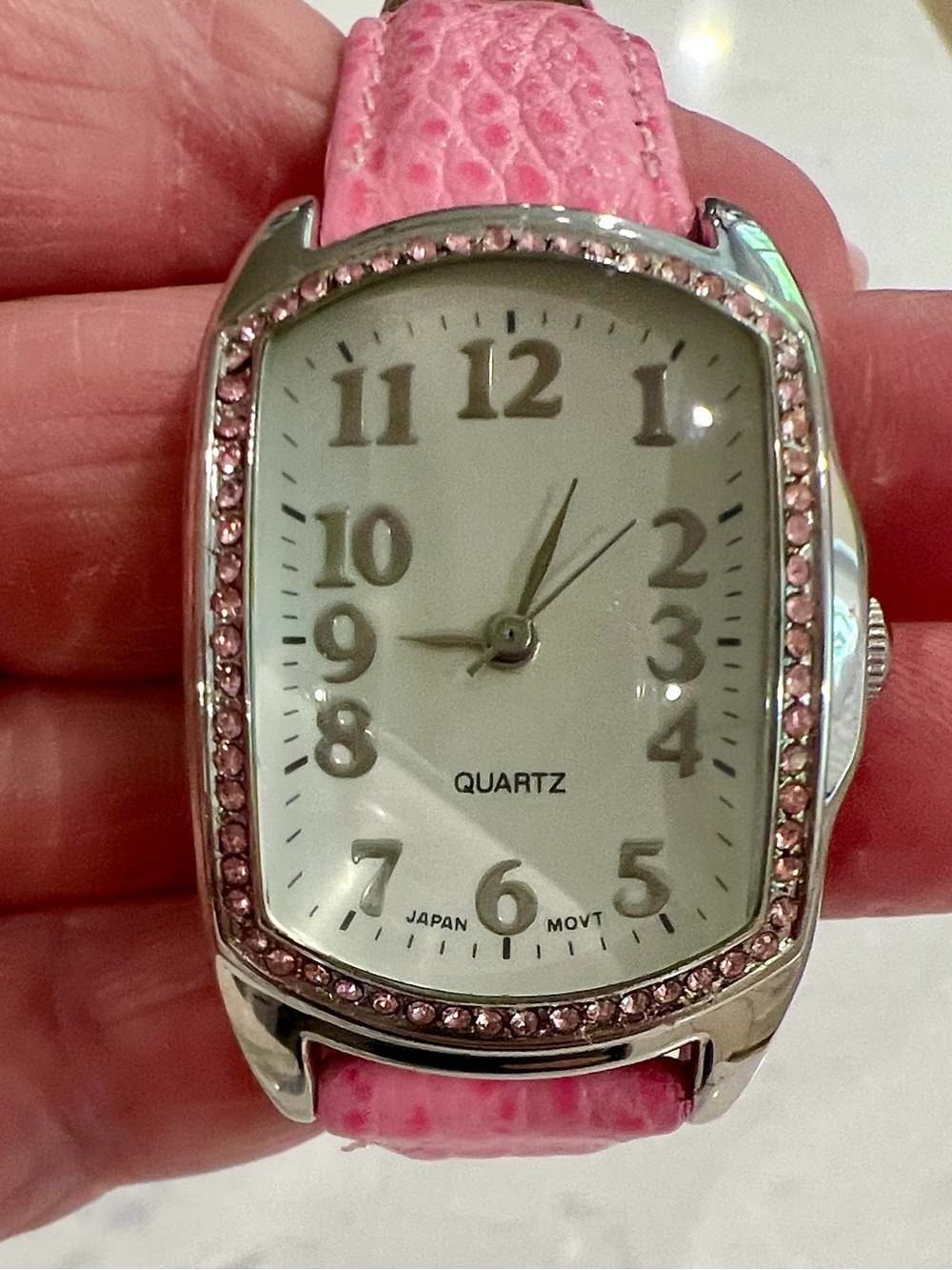 Quartz Women's Pink Crystal Accent Watch